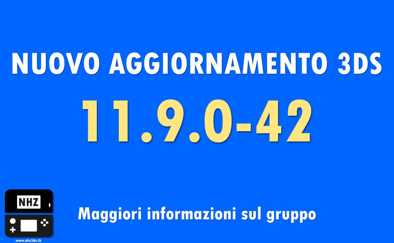 Nuovo aggiornamento per le console della famiglia Nintendo 3DS! 🔸 11.9.0-42 🔸 Maggiori informazion[...]