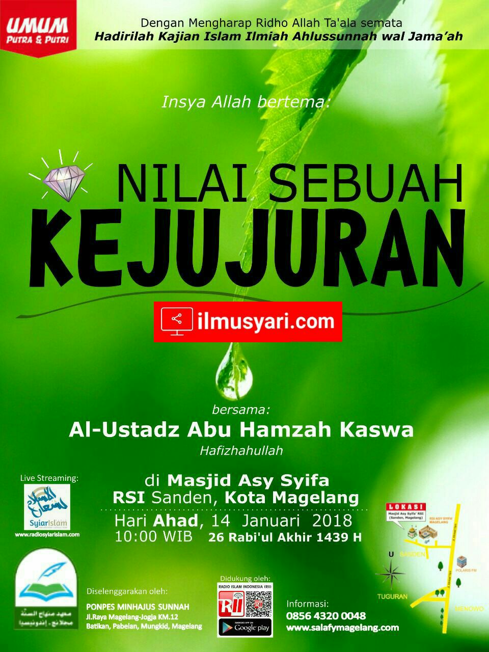 info kajian sunnah di Magelang Kota (14/01/2018) info kajian salafy di Magelang Kota (14/01/2018)