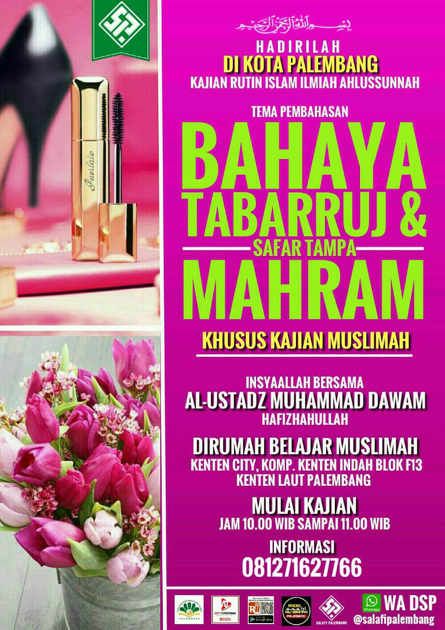 📌Info Jadwal Kajian Palembang, 12, Jan 2019, (Kajian Muslimah)