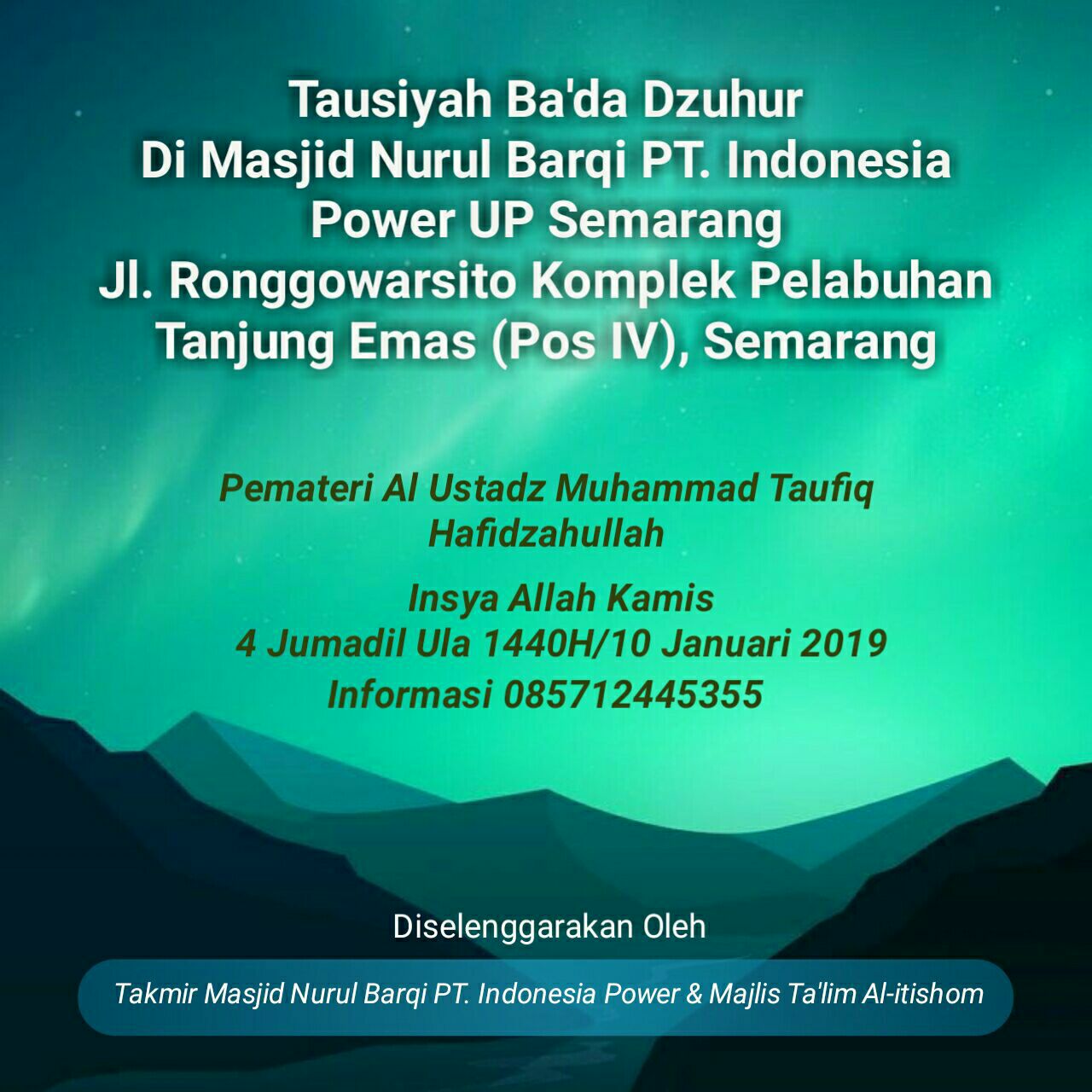 📌Info Jadwal Kajian Semarang, Jan 2019, 10